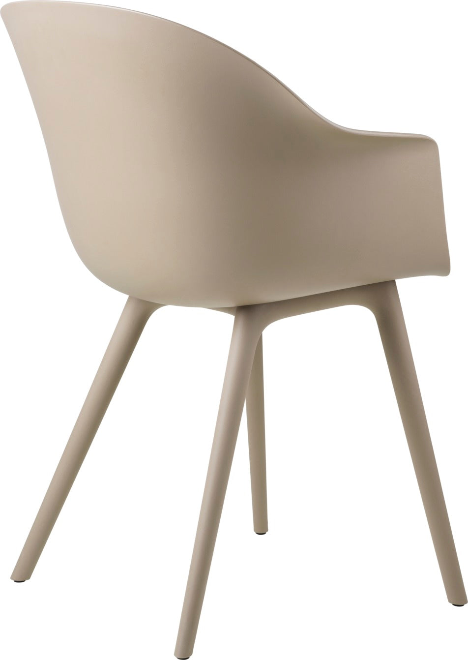 Bat Dining Chair Un-Upholstered Plastic base Outdoor, Beige/Beige
