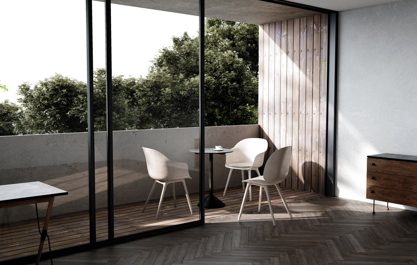 Beetle Dining Chair Un-Upholstered Plastic base, White/White