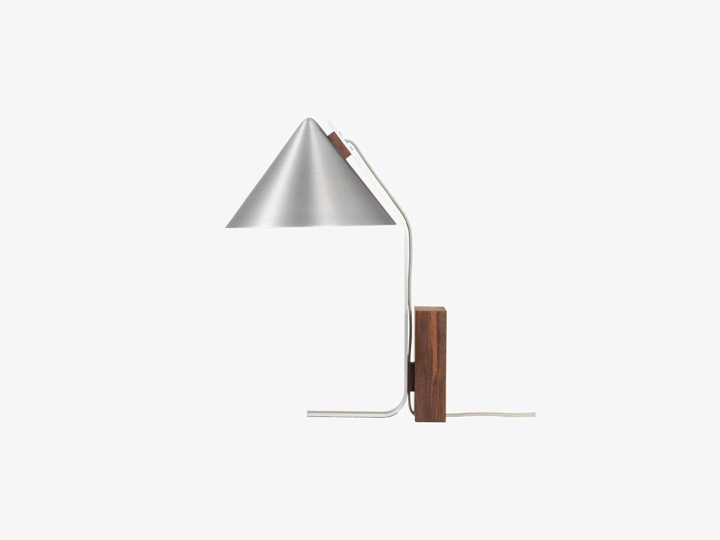 Cone Table Lamp, Brushed Aluminum/Walnut