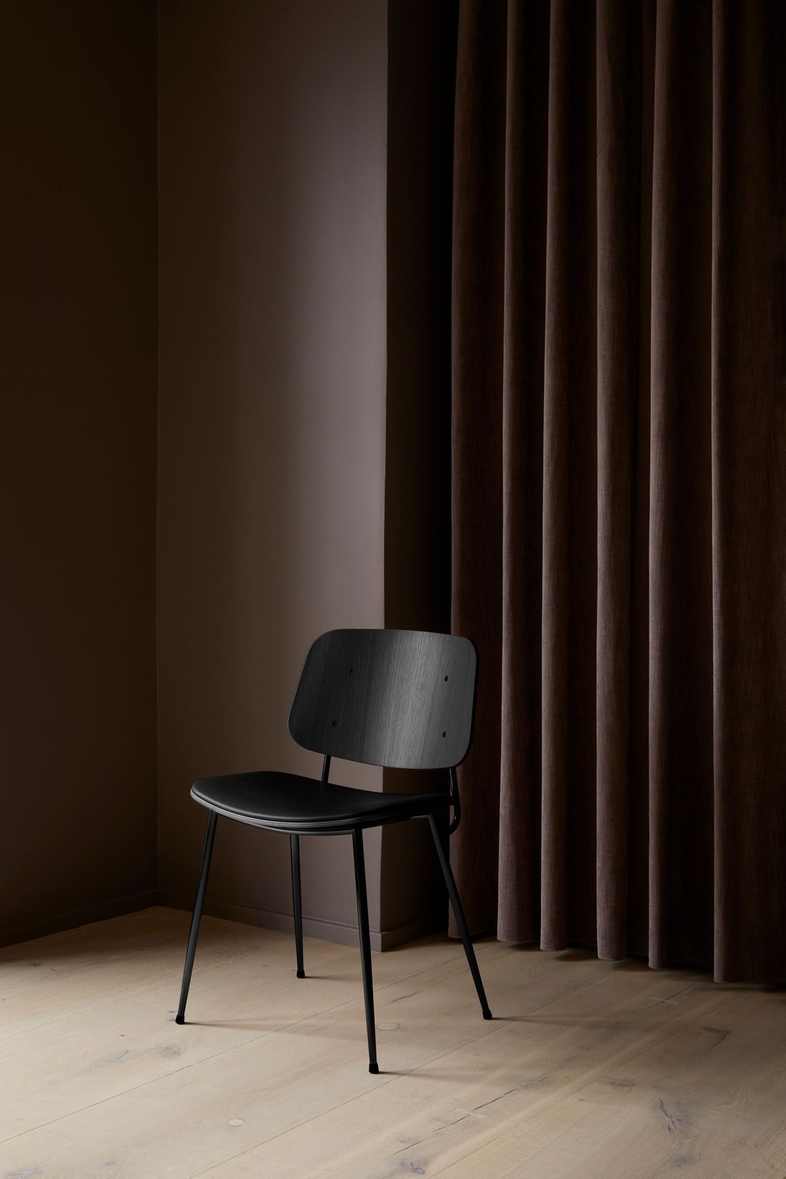 Søborg Metal Chair w seat-upholstering, Black