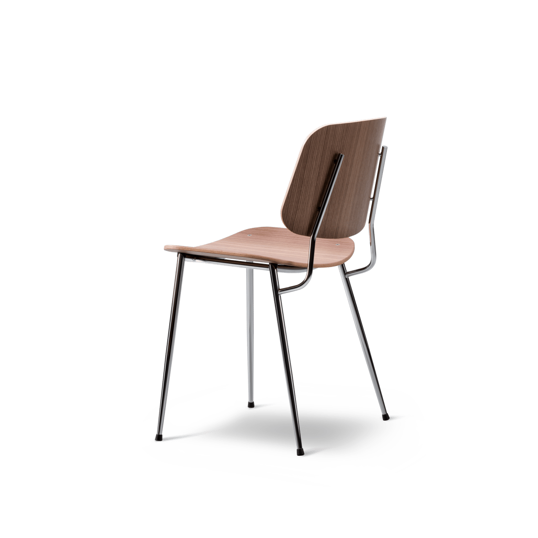 Søborg Metal Chair, Walnut Steel