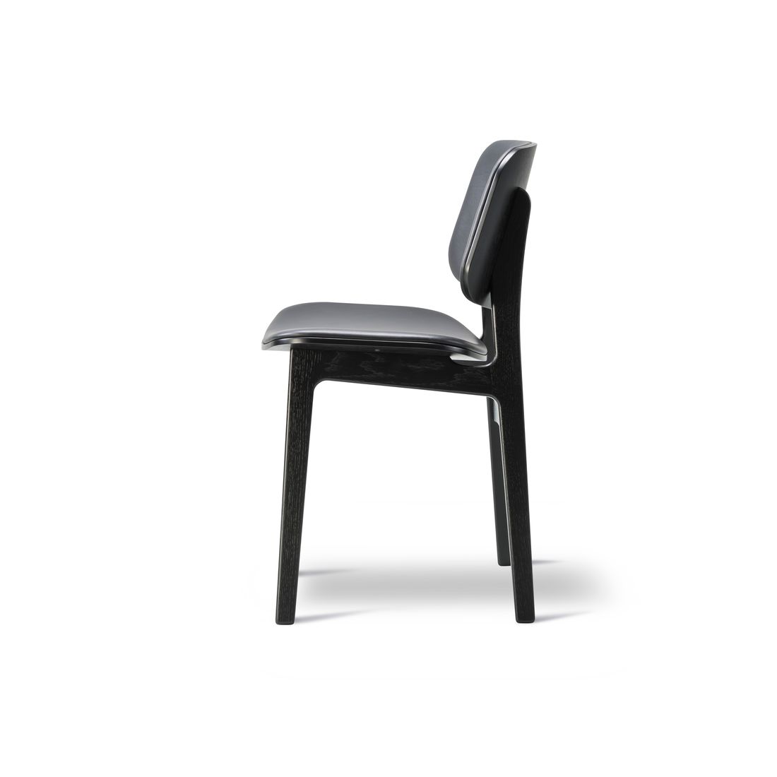 Søborg Wood Chair Wood base w upholstering, Black