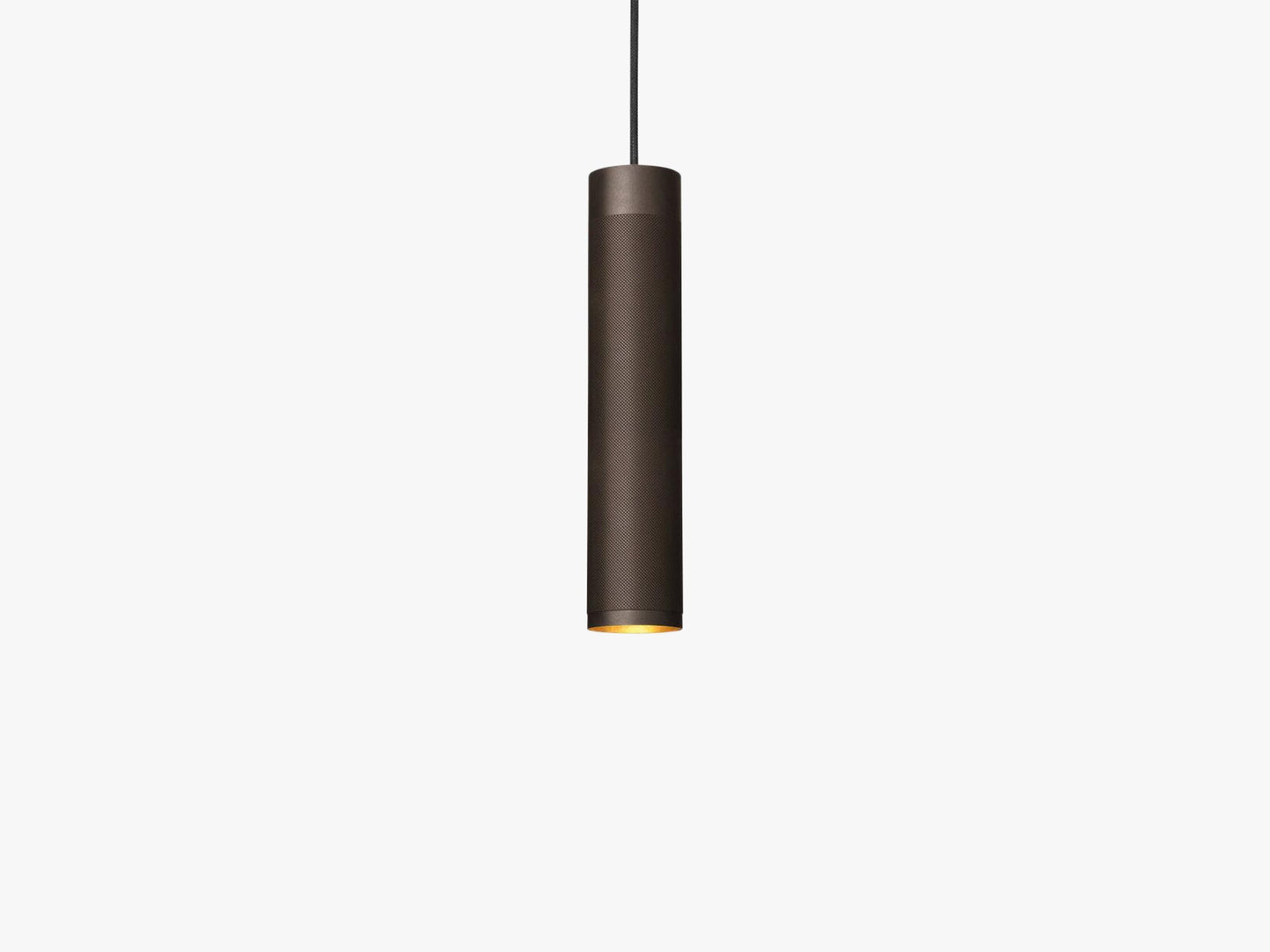 Patrone Pendant Long, Browned Solid Brass