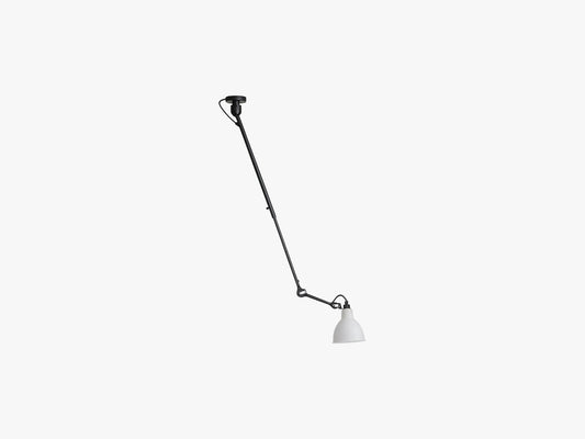 Lampe Gras N302 Single, Mat Sort/Hvid Opal