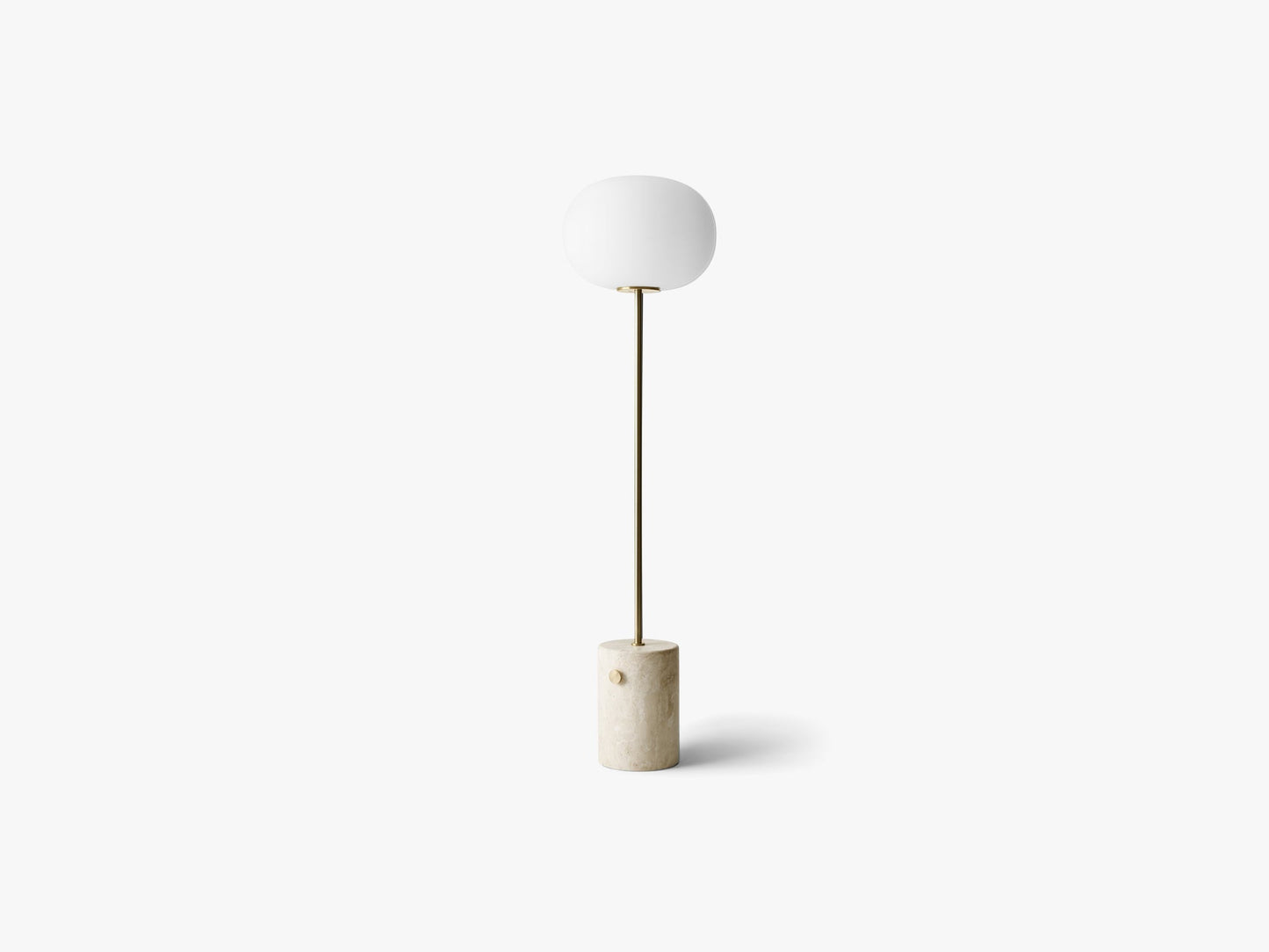 JWDA Floor Lamp, Travertine/Brushed Brass