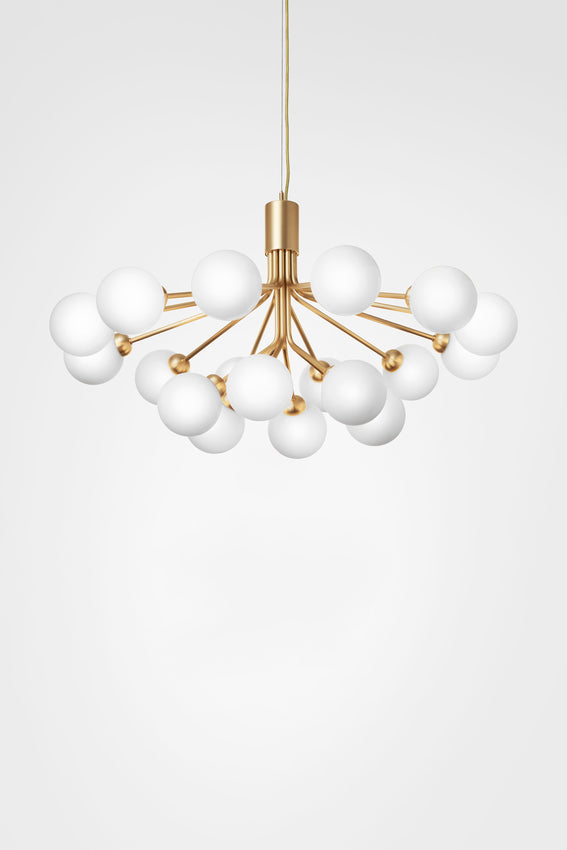Apiales 18, Brushed brass/opal white