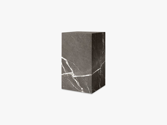 Plinth Tall, Brown Grey Marble