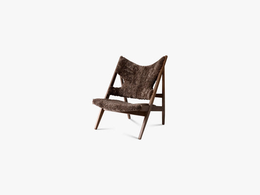 Knitting Lounge Chair, Wood Base/Sheepskin Root