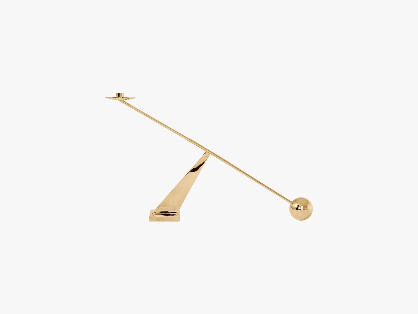 Interconnect Candle Holder, Polished Brass
