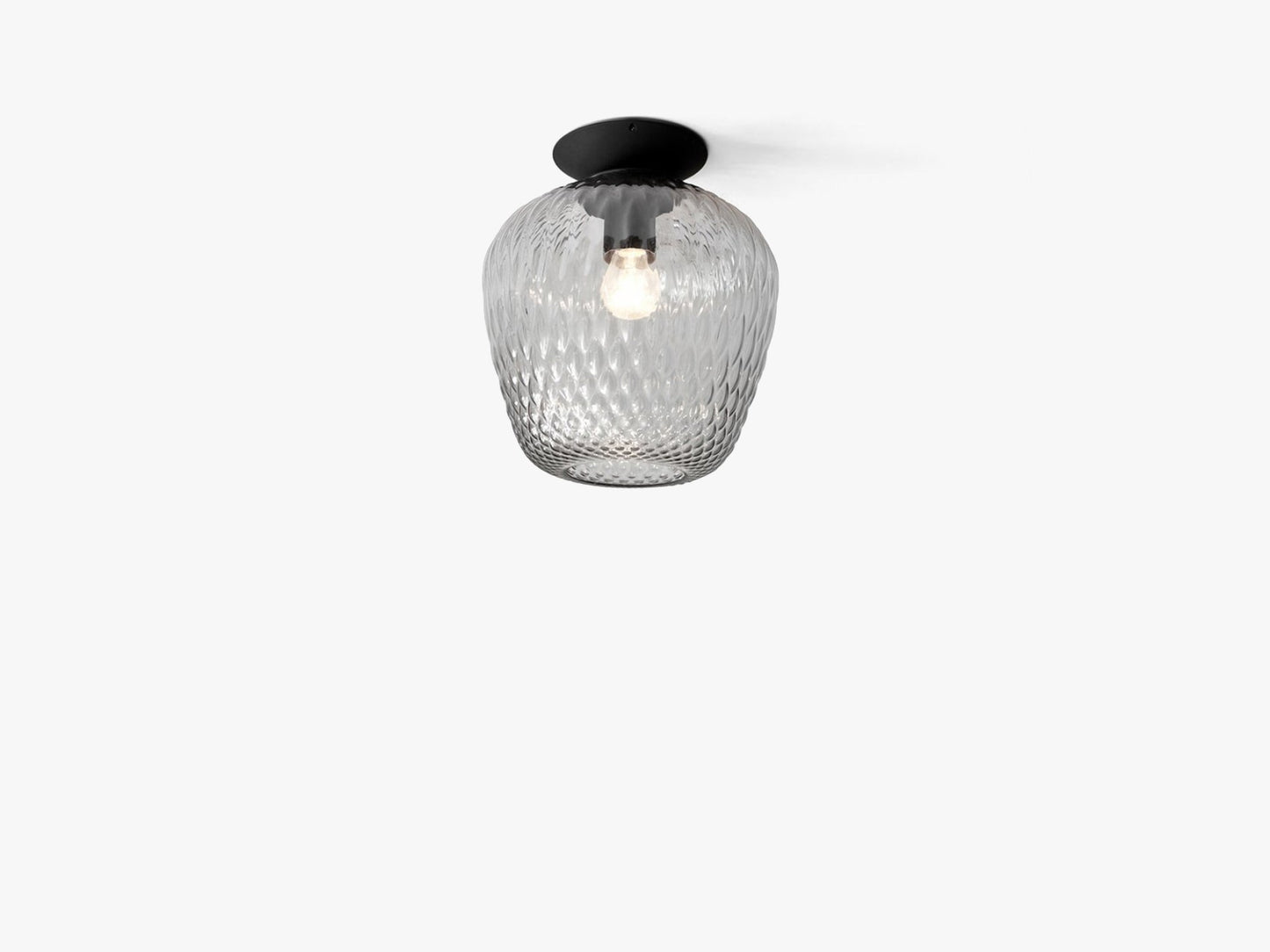 Blown Ceiling lamp - SW5, Silver lustre & black