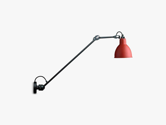 Lampe Gras N304 Hardwired L60, Mat Black/Rød