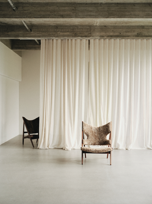 Knitting Lounge Chair, Walnut Base/Sheepskin Sahara