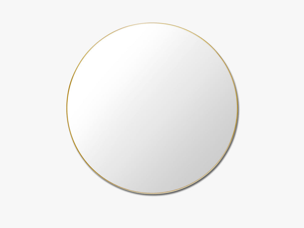 GUBI Mirror - Round - Ø110 cm, Polished Brass