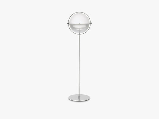 Multi-Lite Floor Lamp - Chrome Base, White shade