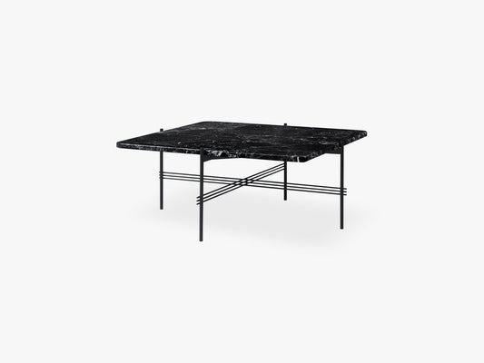 TS Coffee Table  Square black base, Marble Black top 80cm