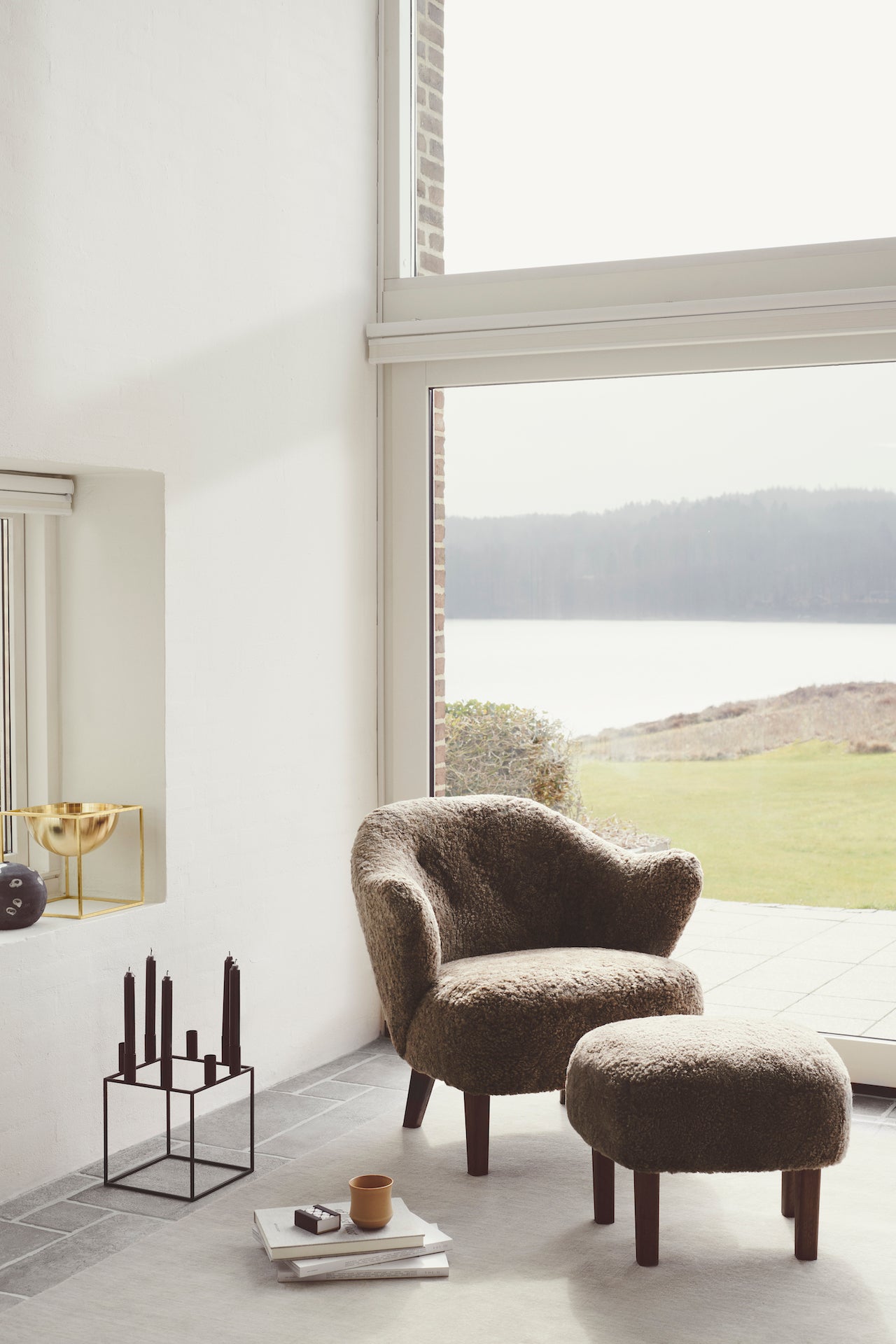 Ingeborg inkl. Skammel, Sheepskin/ Sahara