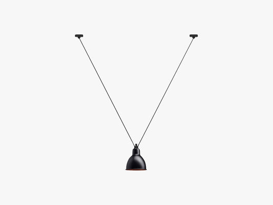 Lampe Gras N323 Pendel Round, Mat Sort/Kobber