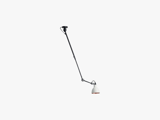 Lampe Gras N302 Single, Mat Sort/Hvid/Kobber