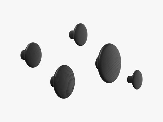 The Dots Coat Hooks / Set Of 5, Black