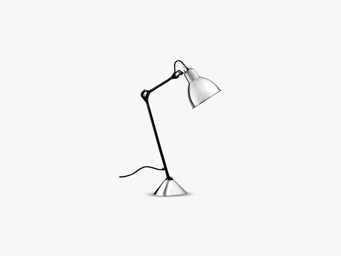 Lampe Gras N205, Mat Sort/Krom
