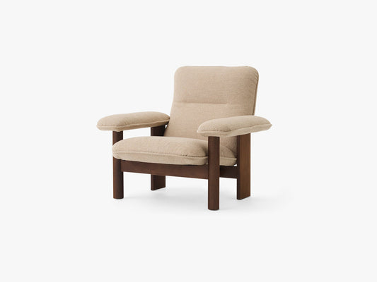 Brasilia Lounge Chair, Dark Stained Oak/02 Beige/Bouclé