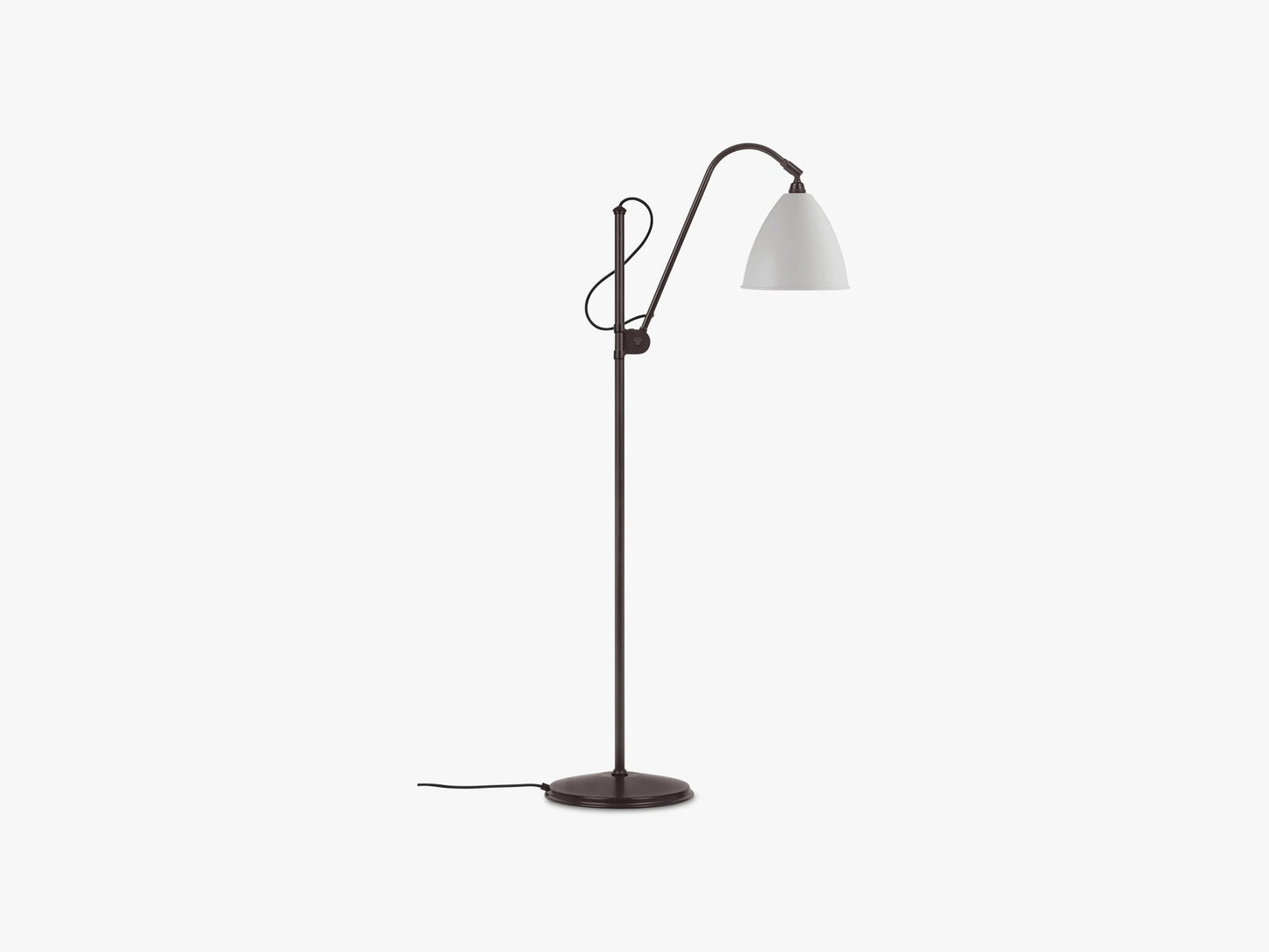 BL3 Floor Lamp - Ø21 Black Brass, Classic White Semi Matt
