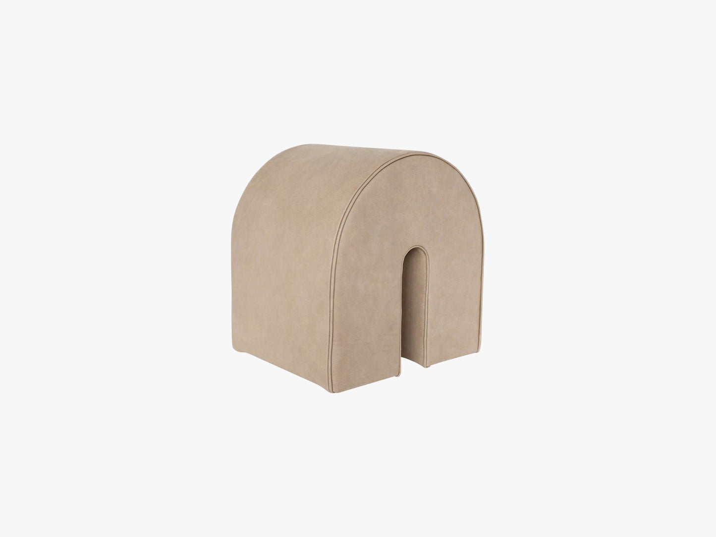 Curved Pouf, Light Brown/Light Brown