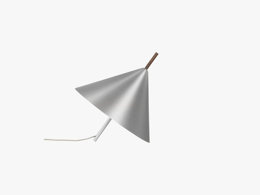 Cone Spinning Top Lamp, Brushed Aluminum/Walnut