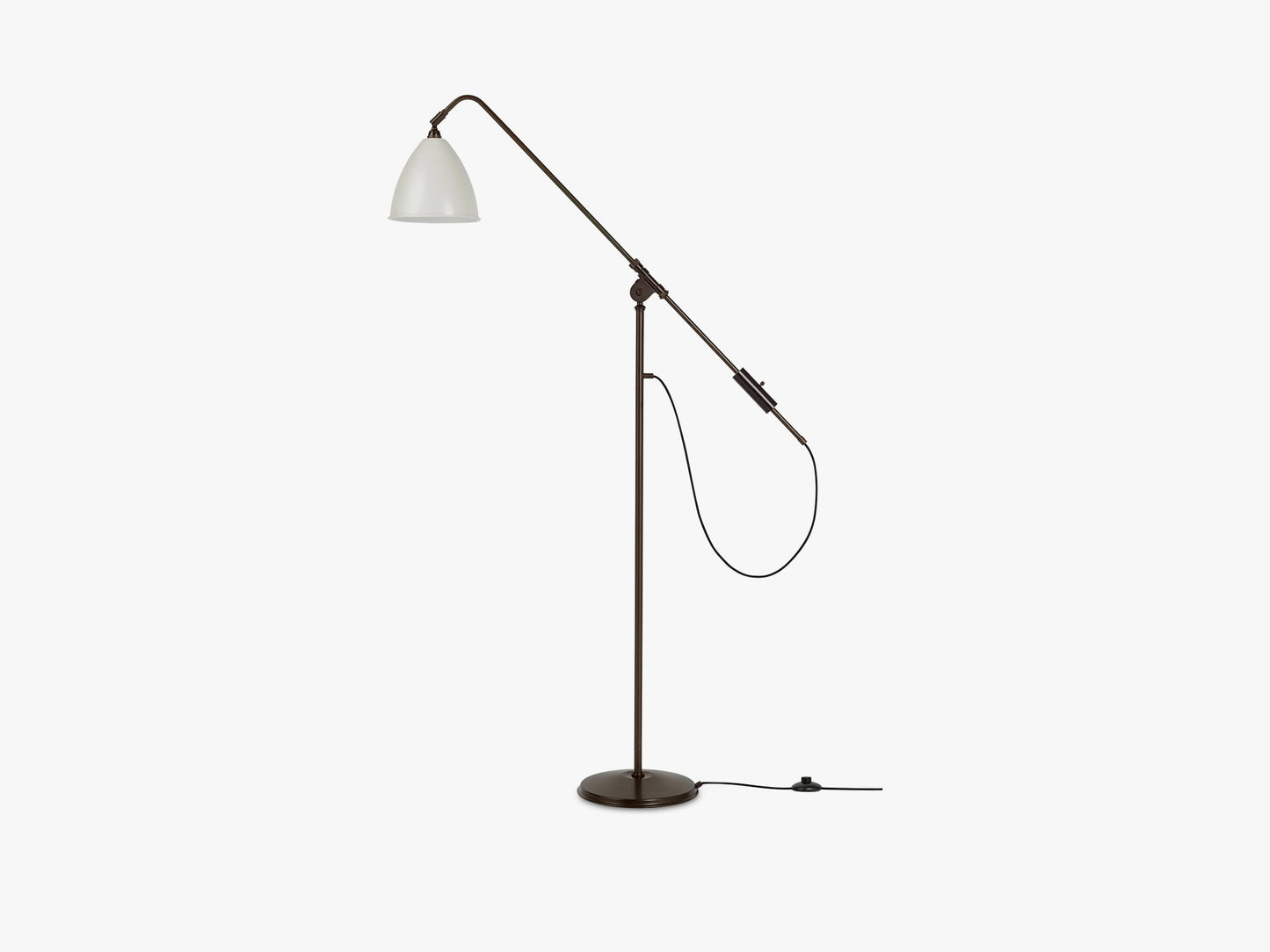 BL4 Floor Lamp - Ø21 Black Brass, Classic White Semi Matt