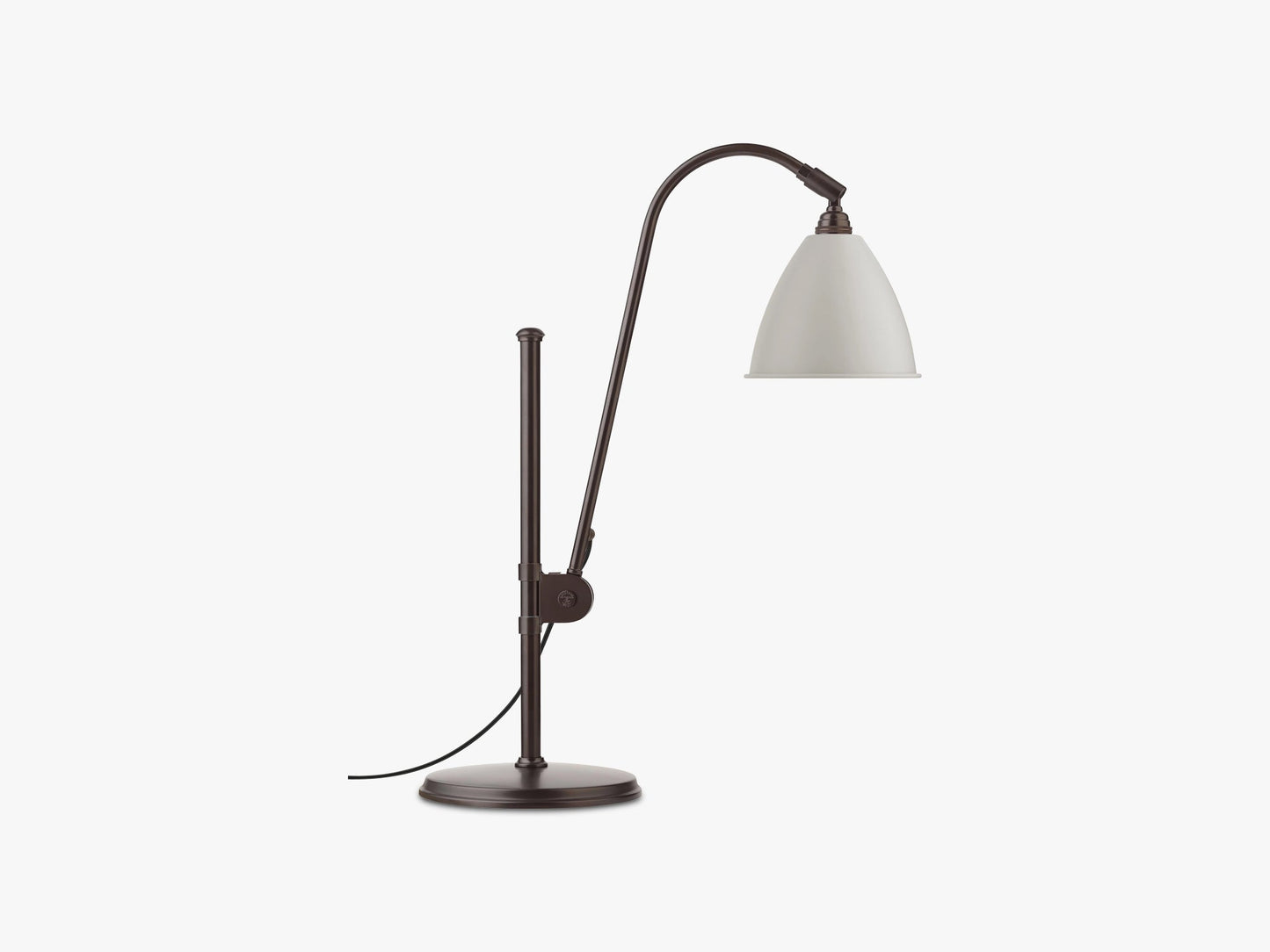 BL1 Table Lamp - Ø16 Black Brass, Classic White Semi Matt
