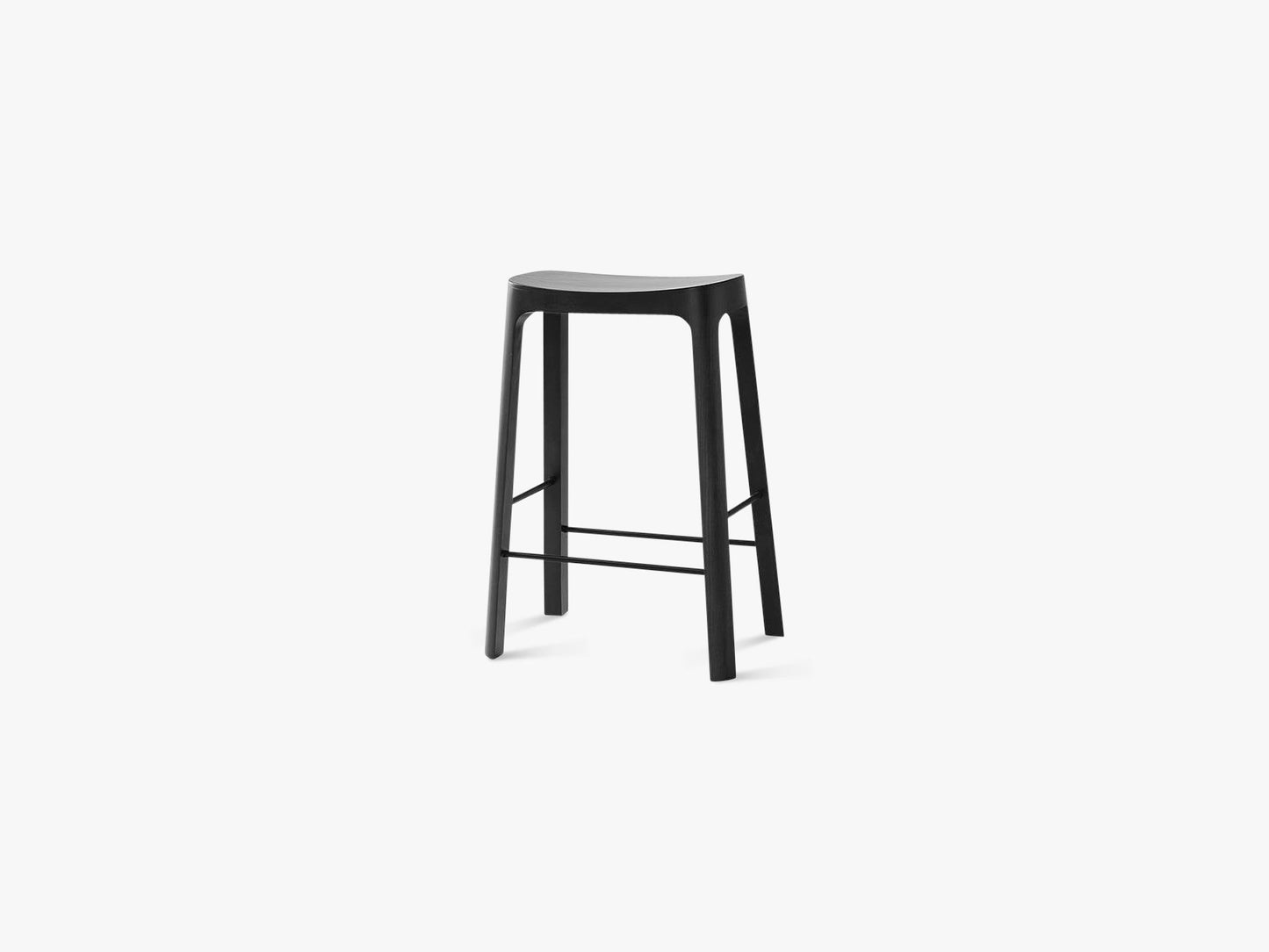 CROFTON counter stool - SH65, stained black pine wood