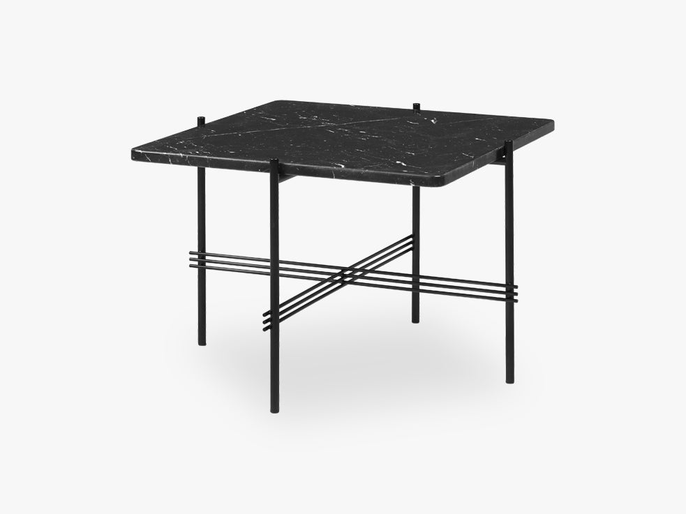 TS Coffee Table  Square black base, Marble Black top 55cm