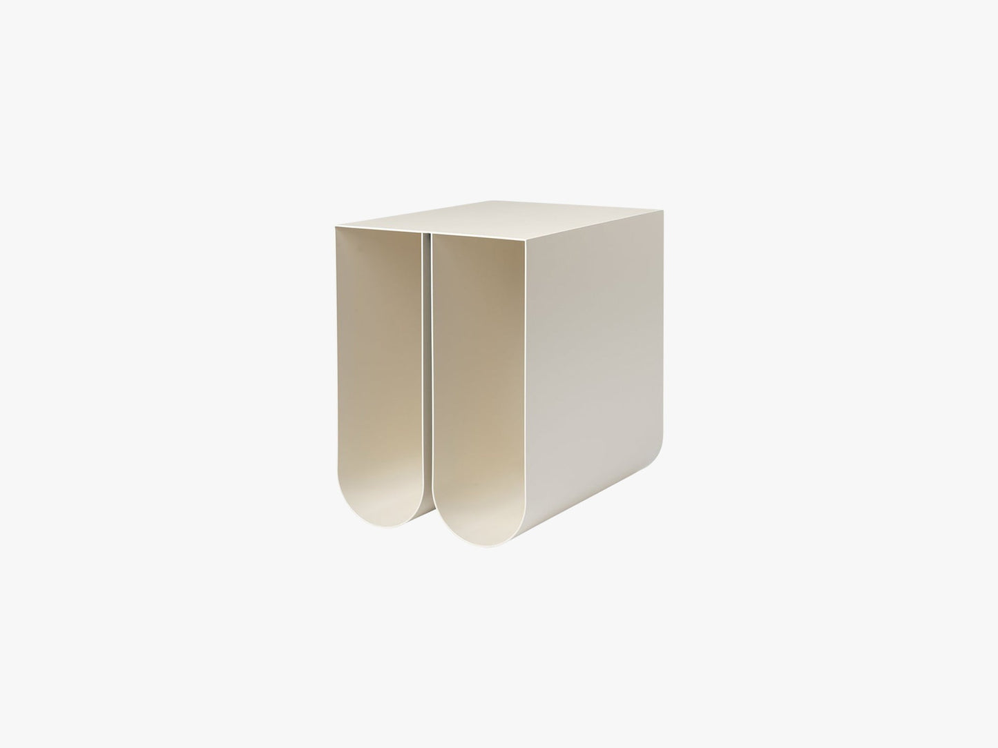 Curved Side Table, Beige